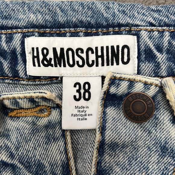 HM x Moschino Denim Skirt Deconstructed Size 34 Italy - Picture 5 of 6